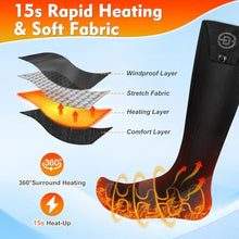 Load image into Gallery viewer, Youtelit Heated Socks for Men Women with App Control, 5V 7000mAh Battery- L, Black_536
