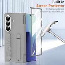 Load image into Gallery viewer, YQODSZ Finger Strap for Samsung Galaxy Z Fold 7 Case with S Pen Holder &amp; Stylus, Z Fold7 Hand Strap Case Kickstand Full Coverage Screen Protector Hinge Protection Wristband Cover for Z Fold 7 Grey_4406
