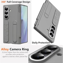 Load image into Gallery viewer, YQODSZ Finger Strap for Samsung Galaxy Z Fold 7 Case with S Pen Holder &amp; Stylus, Z Fold7 Hand Strap Case Kickstand Full Coverage Screen Protector Hinge Protection Wristband Cover for Z Fold 7 Grey_4407
