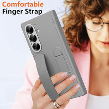 Load image into Gallery viewer, YQODSZ Wrist Strap for Samsung Galaxy Z Fold 7 Case, Finger Strap Full-Body Case with Kickstand Hinge Protection HD Screen Protector Raised Edge Protection Anti-Scratch Stand Cover for Z Fold 7 Grey_4425
