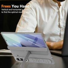 Load image into Gallery viewer, YQODSZ Wrist Strap for Samsung Galaxy Z Fold 7 Case, Finger Strap Full-Body Case with Kickstand Hinge Protection HD Screen Protector Raised Edge Protection Anti-Scratch Stand Cover for Z Fold 7 Grey_4427
