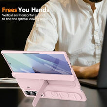 Load image into Gallery viewer, YQODSZ Wrist Strap for Samsung Galaxy Z Fold 7 Case, Finger Strap Full-Body Case with Kickstand Hinge Protection HD Screen Protector Raised Edge Protection Anti-Scratch Stand Cover for Z Fold 7 Pink_4372
