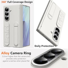 Load image into Gallery viewer, YQODSZ Wrist Strap for Samsung Galaxy Z Fold 7 Case, Finger Strap Full-Body Case with Kickstand Hinge Protection HD Screen Protector Raised Edge Protection Anti-Scratch Stand Cover for Z Fold 7 White_4427

