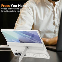 Load image into Gallery viewer, YQODSZ Wrist Strap for Samsung Galaxy Z Fold 7 Case, Finger Strap Full-Body Case with Kickstand Hinge Protection HD Screen Protector Raised Edge Protection Anti-Scratch Stand Cover for Z Fold 7 White_4428
