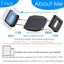 Load image into Gallery viewer, YTDSUP Enlarge Tablet Clamp With Depth of 40mm/1.57", Depth Mount Clips for Thick Case, Deepen Tablet Stand Holder Fit 17mm Ball Joint, for Most Tablets &amp; Phones &amp; More Ultra-Thick Device (Upgraded-1), Blackpack_249
