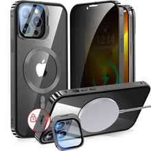 Load image into Gallery viewer, YUNHUASM[Camera Invisible Stand &amp; Slide Pop-up Lock Magnetic Privacy Case for iPhone 13 Pro Max [Compatible with MagSafe] [Full Lens Protection+Invisible Kickstand] Full Body Metal Bumper Cover-Black_1
