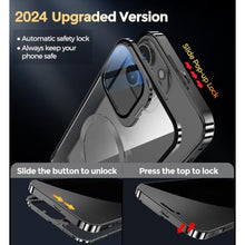 Load image into Gallery viewer, YUNHUASM[Camera Invisible Stand &amp; Slide Pop-up Lock Magnetic Privacy Case for iPhone 13 Pro Max [Compatible with MagSafe] [Full Lens Protection+Invisible Kickstand] Full Body Metal Bumper Cover-Black_3107

