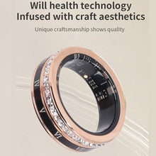 Load image into Gallery viewer, Yunir Smart Ring Health Tracker for Men Women, IP68 Waterproof Fitness Ring with Roman Numerals, Titanium Steel Activity Tracker with Steps &amp; Calories, Magnetic Charging_1721
