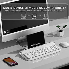 Load image into Gallery viewer, YUNZII Upgraded Retro Typewriter Style Keyboard, USB-C/Bluetooth with Integrated Stand, Cute Round Keycaps for Multi Device, Win/Mac (B309, Sand Beige)_681
