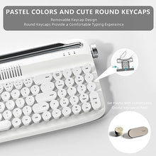 Load image into Gallery viewer, YUNZII Upgraded Retro Typewriter Style Keyboard, USB-C/Bluetooth with Integrated Stand, Cute Round Keycaps for Multi Device, Win/Mac (B309, Sand Beige)_682
