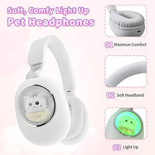 Load image into Gallery viewer, YUSONIC Wireless Headphones with led Lights Kids Headphones for Girls Bluetooth Light up Over Ear with Microphone and sd Card for School/Travel/Phone/Kindle/pc/tv / MP3. (White)_6961
