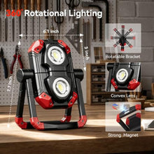 Load image into Gallery viewer, YZONI 2 Pack LED Work Light, 2500LM Rechargeable Magnetic COB Shop Light, Red_3938

