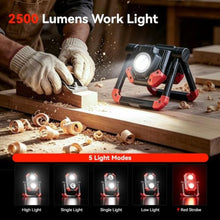 Load image into Gallery viewer, YZONI 2 Pack LED Work Light, 2500LM Rechargeable Magnetic COB Shop Light, Red_3939
