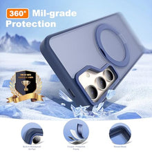 Load image into Gallery viewer, Zalinbo for Samsung Galaxy S25 Case with 360Rotatable Magnetic Ring Stand Compatible with Mag-Safe Military Protection Shockproof Matte Translucent Phone Cases for Samsung Galaxy S25,Blue_3522
