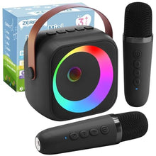 Load image into Gallery viewer, ZERFUN Mini Karaoke Machine for Kids Adults, Karaoke Microphone Wireless Microphones Rechargeable with Bluetooth Speaker, Girls Boys Kids Birthday Christmas Toys Gifts Presents, Black_1
