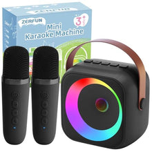Load image into Gallery viewer, ZERFUN Mini Karaoke Machine Microphone for Kids Adults, Wireless Microphones Rechargeable with Bluetooth Speaker, Toys Gifts Presents for Girls Boys Toddler Birthday Christmas, Black_1
