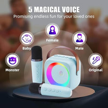 Load image into Gallery viewer, ZERFUN Mini Karaoke Machine Microphone for Kids Adults, Wireless Microphones Rechargeable with Bluetooth Speaker, Toys Gifts Presents for Girls Boys Toddler Birthday Christmas, Blue_4924
