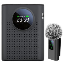 Load image into Gallery viewer, ZERFUN S67 Rechargeable Voice Amplifier Wireless Microphone for Teachers Classroom, Mini Lavalier Lapel Mic Clip Magnetic, Portable Bluetooth Speaker with LED Display for Class, Tour Guide, Black_1
