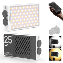 Load image into Gallery viewer, ZHIYUN CINEPEER CM25 25W LED Video Light, Pocket-Sized Mini Portable Gifts for Photographyers Light on Camera, Dimmable 2700K-6200KCRI96TLCI97,Built-in 2 * 2000mAh Rechargeable Batteries, Black_1
