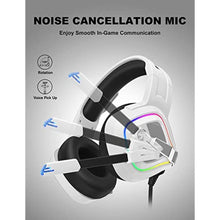 Load image into Gallery viewer, ZIUMIER Z66 White Gaming Headset with Microphone, Wired Over-Ear Headphone for PC PS4 PS5 Xbox One Controller, RGB LED Light, Bass Surround Sound_5829
