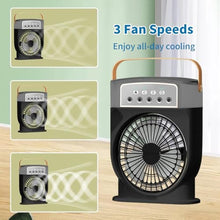 Load image into Gallery viewer, ZKSCool Portable Misting Fan, 3 - Speed Desktop Mini Air Conditioner, 1500mAh Rechargeable Water Cooling Mist Fan with 600mL Water Tank, Cooling for Home, Office, Kitchen, Travel &amp; Camping-Black_5594
