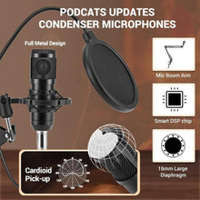 Load image into Gallery viewer, Znclces 2025 Upgraded Podcast Equipment Bundle for 2, Recording Studio Package with Pro Audio Interface(4 Customize SE) and Podcast Microphone for Gamer Podcasting, Recording, Singing, Streaming, Black_1745
