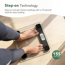 Load image into Gallery viewer, ZOETOUCH Scale for Body Weight, Accurate Bathroom Scales, Digital Weighing Machine for People, 400lb Capacity, LCD Display, Step-On Technology, Tempered Glass, Measuring Tape Included, Transparent_8167
