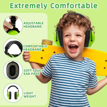 Load image into Gallery viewer, ZOHAN 030 Kids Hearing Protection Ear Muffs - NRR 25dB Noise Reduction for Ages 2-12 - Monster Jam, Concerts, Shooting, Autism Sensory Support - Adjustable Lightweight Design - Green, packgreen_7634
