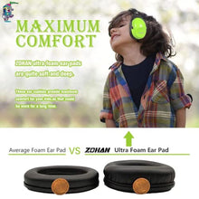 Load image into Gallery viewer, ZOHAN 030 Kids Hearing Protection Ear Muffs - NRR 25dB Noise Reduction for Ages 2-12 - Monster Jam, Concerts, Shooting, Autism Sensory Support - Adjustable Lightweight Design - Green, packgreen_7635
