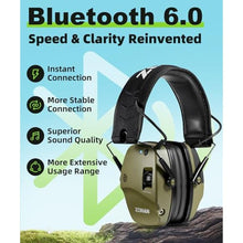 Load image into Gallery viewer, ZOHAN 035 Bluetooth 6.0 Shooting Ear Protection Earmuff, Active Noise Canceling, Hearing Protection with Sound Amplification (Green Bluetooth)_8543

