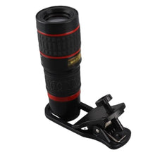 Load image into Gallery viewer, Zoom Lens for Cell Phone, 20X Long Focus Zoom Telephoto Lens with Clip for Smart Phone Camera Tablet PC, black_2628
