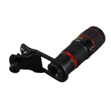 Load image into Gallery viewer, Zoom Lens for Cell Phone, 20X Long Focus Zoom Telephoto Lens with Clip for Smart Phone Camera Tablet PC, black_2629
