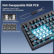 Load image into Gallery viewer, ZORNHER ZH980 Mechanical Keyboard Wireless,95% Creamy Keyboard with Number Pad,Gaming Keyboard with Number Pad,Shine Through Spider Web PC,Creamy Sounding Linear Switches,Full Size_14
