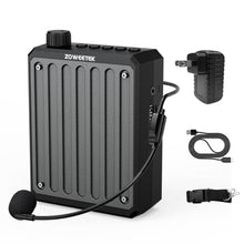 Load image into Gallery viewer, ZOWEETEK Voice Amplifier for teaching,with Wired Microphone Headset, Portable Amplifier Supports MP3 Format Audio for Teachers,Coaches,Training, Presentation, Meeting,Tour Guide,Church,Singing, black_1
