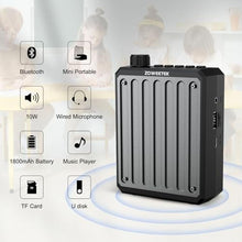 Load image into Gallery viewer, ZOWEETEK Voice Amplifier for teaching,with Wired Microphone Headset, Portable Amplifier Supports MP3 Format Audio for Teachers,Coaches,Training, Presentation, Meeting,Tour Guide,Church,Singing, black_780
