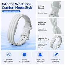 Load image into Gallery viewer, Zspoly Silicone Bands for Google Fitbit Air Band, Ultra-Soft Silicone Replacement Strap, Adjustable Sweatproof Wristband for Sleep Tracking, Fitness, Running, Workout &amp; Daily Wear for Women Men, Starlight_905
