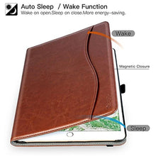 Load image into Gallery viewer, ZtotopCase for iPad Pro 12.9 Inch Case 2017/2015 (Old Model,1st &amp; 2nd Generation), Premium PU Leather Business Folio Cover with Auto Wake/Sleep, Document Card Slot, Multiple Viewing Angles,Brown_8103
