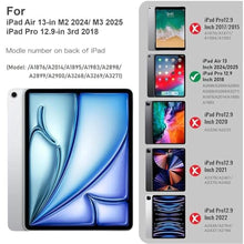 Load image into Gallery viewer, ZtotopCases for iPad Air 13 Inch Case/iPad Pro 12.9 3rd Generation 2018 with Pencil Holder, Lightweight Slim Soft TPU Back Trifold Smart Cover with Auto Sleep/Wake, Black_8060
