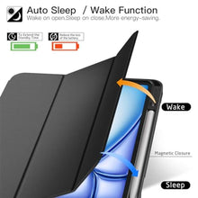Load image into Gallery viewer, ZtotopCases for iPad Air 13 Inch Case/iPad Pro 12.9 3rd Generation 2018 with Pencil Holder, Lightweight Slim Soft TPU Back Trifold Smart Cover with Auto Sleep/Wake, Black_8062

