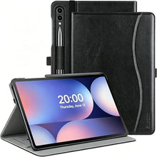 Load image into Gallery viewer, ZtotopCases for Samsung Galaxy Tab S10 Plus/ S9 Plus/ S9 FE Plus 5G 12.4'', Premium PU Leather Cover with Hand Strap/Front Pocket/S Pen Holder for Tablet S10+/S9+/S9 FE+, Black_1
