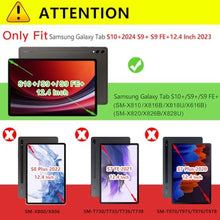 Load image into Gallery viewer, ZtotopCases for Samsung Galaxy Tab S10 Plus/ S9 Plus/ S9 FE Plus 5G 12.4'', Premium PU Leather Cover with Hand Strap/Front Pocket/S Pen Holder for Tablet S10+/S9+/S9 FE+, Black_8360
