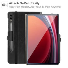Load image into Gallery viewer, ZtotopCases for Samsung Galaxy Tab S10 Plus/ S9 Plus/ S9 FE Plus 5G 12.4'', Premium PU Leather Cover with Hand Strap/Front Pocket/S Pen Holder for Tablet S10+/S9+/S9 FE+, Black_8363
