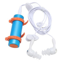 Load image into Gallery viewer, Zunate Water Proof MP3 Player 8GB for Swimming, Diving, and Surfing - IPX8 Submersible Music Player with HiFi Sound, Includes Clip On Mount and Noise Isolating Earphones (Blue)_1
