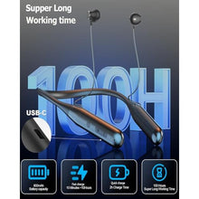 Load image into Gallery viewer, ZXQ Wireless Bluetooth Neckband Headphones 100 Hours Long Playtime,Around The Neck Bluetooth Earbuds with Microphone,Waterproof Sport Earphone,Over The Neck Headset with Storage Travel Case(Black)_4077
