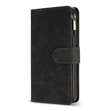 Load image into Gallery viewer, ZZXX for iPhone 14 Plus Case Wallet with [RFID Blocking] Card Slot Premium Soft PU Leather Zipper Flip Folio with Wrist Strap Kickstand Protective Cover for iPhone 14 Plus Wallet Case(Black-6.7 inch)_8217

