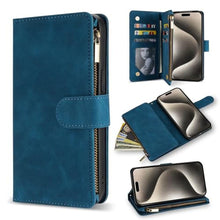 Load image into Gallery viewer, ZZXX for iPhone 15 Pro Max Case Wallet with [RFID Blocking] Card Slot Premium Soft PU Leather Folio Flip with Wrist Strap Protective Phone Cover for iPhone 15 Pro Max Wallet Case(Blue-6.7 inch)_1
