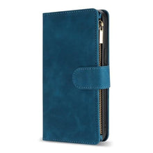 Load image into Gallery viewer, ZZXX for iPhone 15 Pro Max Case Wallet with [RFID Blocking] Card Slot Premium Soft PU Leather Folio Flip with Wrist Strap Protective Phone Cover for iPhone 15 Pro Max Wallet Case(Blue-6.7 inch)_7724
