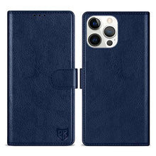 Load image into Gallery viewer, ZZXX for iPhone 15 Pro Max Wallet Case with [RFID Blocking] Card Slot Kickstand Magnetic Closure Leather Flip Fold Protective Phone Case for iPhone 15 Pro Max Case Wallet(Blue-6.7 inch)_1
