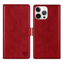 Load image into Gallery viewer, ZZXX for iPhone 15 Pro Max Wallet Case with [RFID Blocking] Card Slot Kickstand Magnetic Closure Leather Flip Fold Protective Phone Case for iPhone 15 Pro Max Case Wallet(Red-6.7 inch)_1
