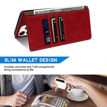 Load image into Gallery viewer, ZZXX for iPhone 15 Pro Max Wallet Case with [RFID Blocking] Card Slot Kickstand Magnetic Closure Leather Flip Fold Protective Phone Case for iPhone 15 Pro Max Case Wallet(Red-6.7 inch)_8390

